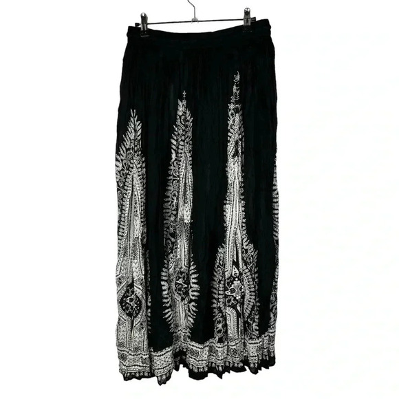 Philosophy Black & White Boho Paisley Tassel Waist Maxi Skirt XS - Picture 2 of 3
